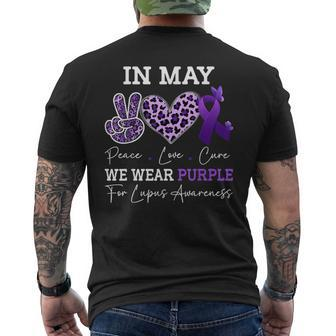 In May We Wear Purple Lupus Awareness Ribbon Purple Lupus Men's T-shirt Back Print - Seseable