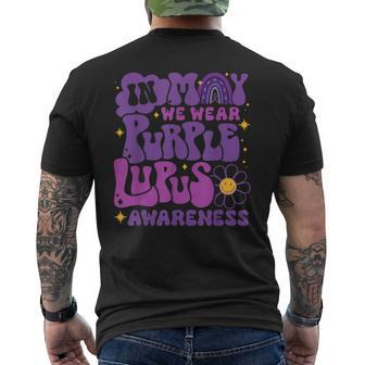 In May We Wear The Purple Lupus Awareness Warrior Ribbon Men's T-shirt Back Print - Monsterry