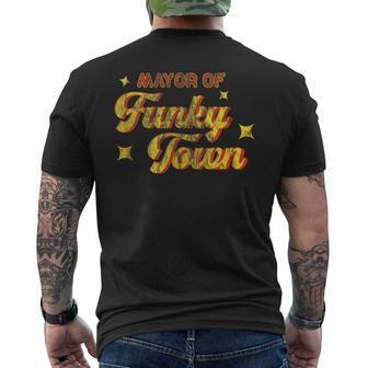 Mayor Of Funky Town Vintage Disco 70S Retro Funk Men's T-shirt Back Print - Monsterry AU