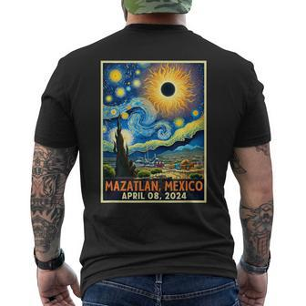 Mazatlan Mexico Total Solar Eclipse 2024 Starry Night Men's T-shirt Back Print | Mazezy