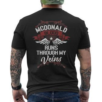 Mcdonald Blood Runs Through My Veins Last Name Family Men's T-shirt Back Print - Seseable