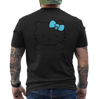 Mean Kitty Middle Finger Gray T-Shirt mit Rückendruck - Seseable