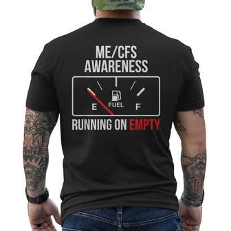 MeCfs Awareness Running On Empty White Letters Men's T-shirt Back Print - Monsterry DE