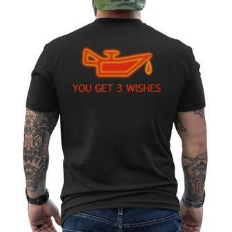 Mechanic Engine Oil Light Or Genie Lamp You Get 3 Wishes Men's T-shirt Back Print - Monsterry