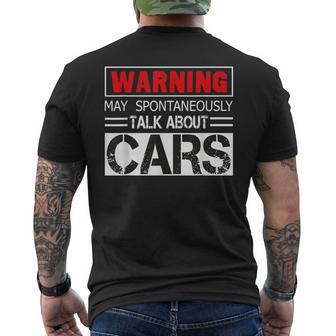 Mechanic Warning May Spontaneously Start Talking About Cars Men's T-shirt Back Print - Monsterry UK