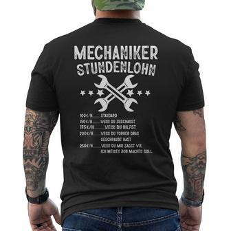 Mechaniker Stundenlohn Mechanik Kfz Humour T-Shirt mit Rückendruck - Seseable