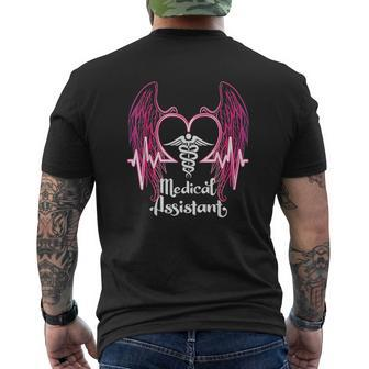 Medical Assistant Caduceus Heart Wings Mens Back Print T-shirt - Thegiftio UK