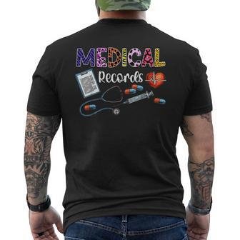 Medical Records Director Medical Records Clerk Men's T-shirt Back Print - Monsterry AU