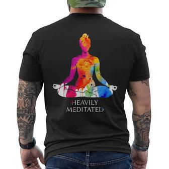 Meditation Heavily Meditated Yoga Men's T-shirt Back Print | Mazezy