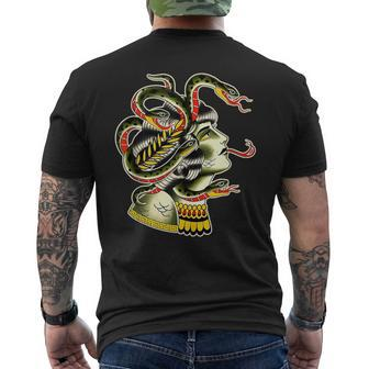 Medusa Greek Mythology Traditional Flash Men's T-shirt Back Print - Monsterry DE