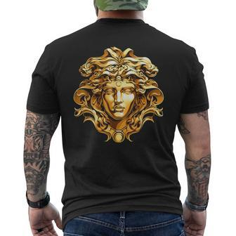 Medusahead Greek Mythology Ancient Snake Hair Men's T-shirt Back Print - Seseable