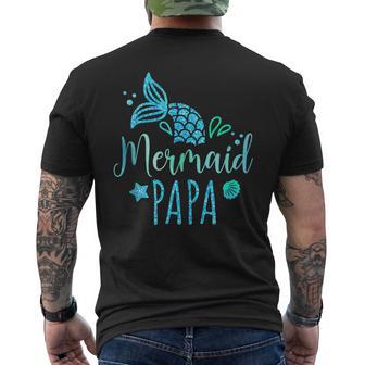 Meerjungfrau Papa Familie Matching Geburtstag Männer Meerjungfrau Squad T-Shirt mit Rückendruck - Geschenkecke