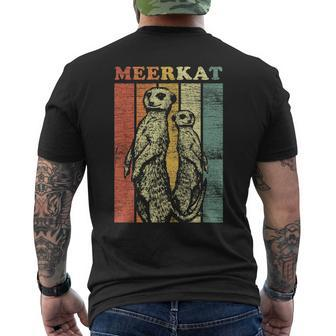 Meerkat Vintage Retro Style Men's T-shirt Back Print - Monsterry