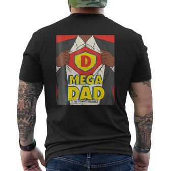Mega Dad I African American Fathers Day Mens Back Print T-shirt | Mazezy UK