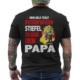 Mein Held Feuerwehrmann Papa Kurzärmliges Herren-T-Kurzärmliges Herren-T-Shirt, Feuerwehr Motiv Tee - Seseable