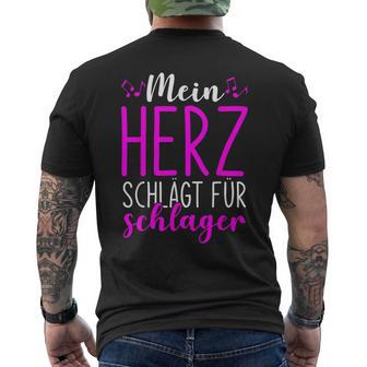 Mein Herz Schlägt Für Schlager Volksmusik Gaudi Festival T-Shirt mit Rückendruck - Seseable