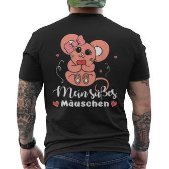 Mein Süßes Mäuschen Valentine's Day Mausi T-Shirt mit Rückendruck - Seseable