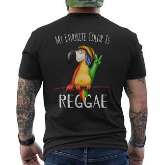 Meine Lieblingsfarbe Ist Reggae Casual Rasta Parrot T-Shirt mit Rückendruck - Seseable