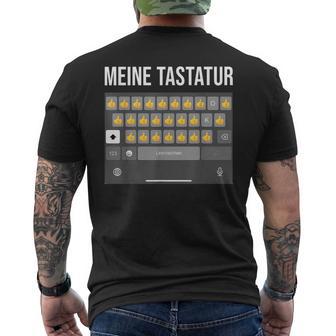 Meine Tastatur Daumen HochAter Papa Nachricht Dad Message T-Shirt mit Rückendruck - Geschenkecke