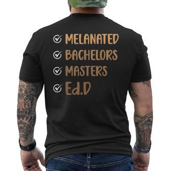 Melanated EdD Doctor Of Education Graduate Edd Doctorate Men's T-shirt Back Print - Thegiftio UK