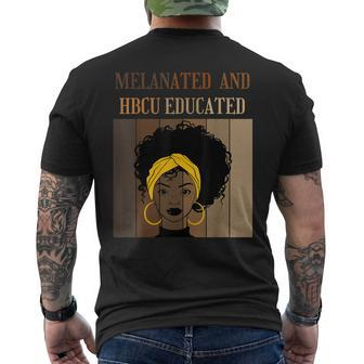 Melanated And Hbcu Educated Historical Black Colleges Mens Back Print T-shirt - Thegiftio UK