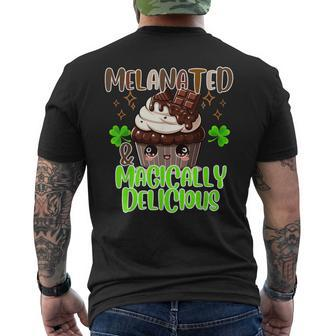 Melanated And Magically Delicious St Patrick's Day Men's T-shirt Back Print - Seseable