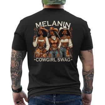 Melanin Cowgirls African Melanin Cowgirl Swag Black History Men's T-shirt Back Print | Mazezy AU