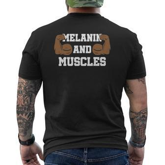 Melanin And Muscle Clothing African American Black Men Mens Back Print T-shirt | Mazezy
