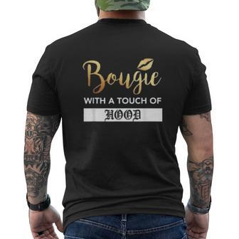 Melanin Popping Bougie With A Touch Of Hood Mens Back Print T-shirt - Seseable