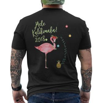 Mele Kalikimaka Flamingo Hawaii Men's T-shirt Back Print | Mazezy AU