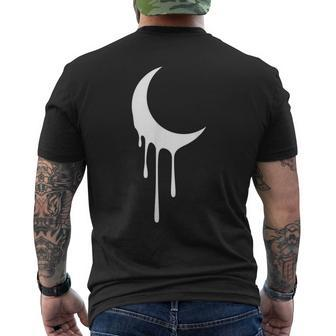 Melting Moon Crescent Drip Men's T-shirt Back Print - Monsterry