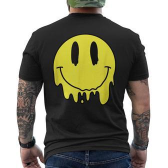 Melting Yellow Smile Smiling Melted Dripping Face Cute Men's T-shirt Back Print - Monsterry