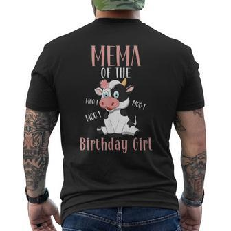 Mema Cow Cute Cow Farmer Birthday Matching Family Men's T-shirt Back Print - Monsterry