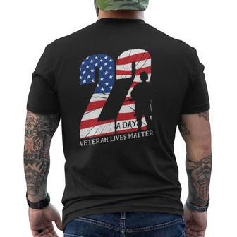 Memorial 22 A Day Veteran Lives Matter Mens Back Print T-shirt | Mazezy AU