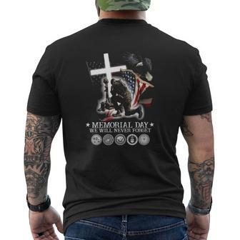Memorial Day We Will Never Forget For Them Veteran Days Mens Back Print T-shirt | Mazezy DE