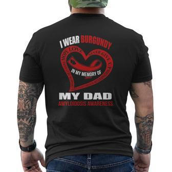 In My Memory Of My Dad Amyloidosis Awareness Mens Back Print T-shirt | Mazezy