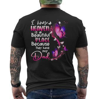 In Memory Of Dad Angel Know Heaven Beautiful Place Memorial Men's T-shirt Back Print - Monsterry AU