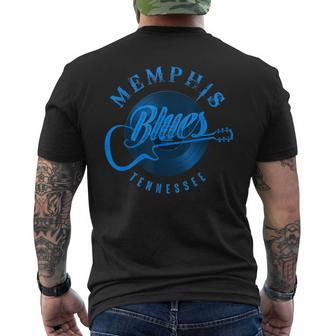 Memphis Tennessee Guitar Vintage Men's T-shirt Back Print - Monsterry