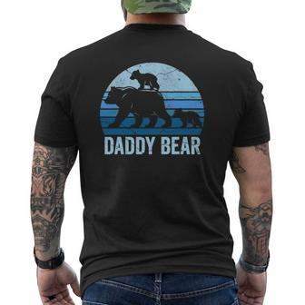 Men Fathers Day 2 Kid Daddy Bear Dad Daddy Bear Mens Back Print T-shirt | Mazezy