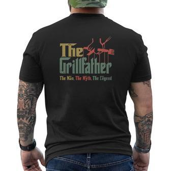Men Vintage The Grillfather Grill Father Vintage Mens Back Print T-shirt | Mazezy