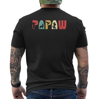 Men Vintage Hunting Papaw Father's Day Grandpa Mens Back Print T-shirt | Mazezy