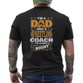 For Men Wrestling Coach Wrestling Dad Mens Back Print T-shirt | Mazezy UK