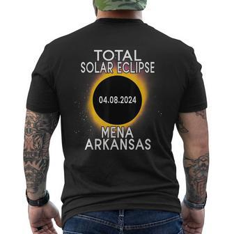 Mena Arkansas Total Solar Eclipse 2024 Men's T-shirt Back Print | Mazezy