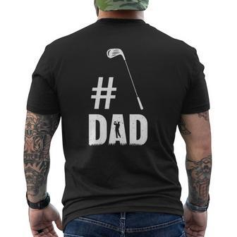 Mens 1 Dad Golf Lover Golfing Father's Day Mens Back Print T-shirt | Mazezy