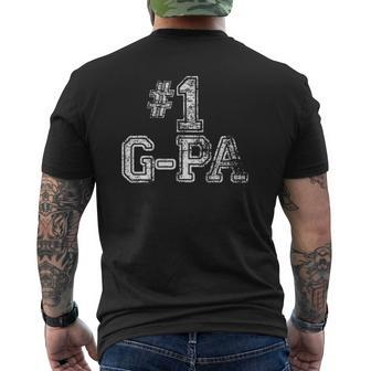 Mens 1 G-Pa Number One Father's Day Tee Mens Back Print T-shirt | Mazezy AU