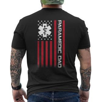Mens 4Th Of July Us Flag Paramedic Dad For Fathers Day Mens Back Print T-shirt - Thegiftio UK