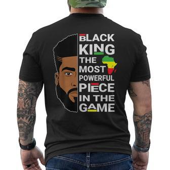 Mens African Afro Black King The Most Powerful Piece In The Game Mens Back Print T-shirt - Thegiftio UK