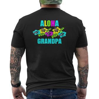 Mens Aloha Grandpa Hawaiian Luau Party Vacation Mens Back Print T-shirt | Mazezy
