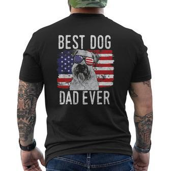 Mens American Flag Best Dog Dad Ever Soft Coated Wheaten Terrier Mens Back Print T-shirt | Mazezy