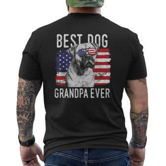 Mens American Flag Best Dog Grandpa Ever Mastiff Usa Mens Back Print T-shirt | Mazezy
